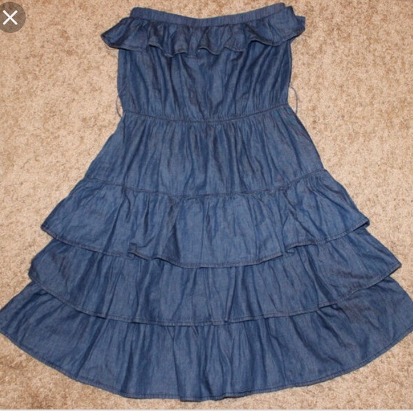 Boom Boom Jeans Dresses & Skirts - Jean Ruffled Denim Sundress Boom Boom Jeans
